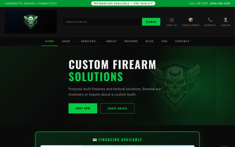 Bravo Defense website preview